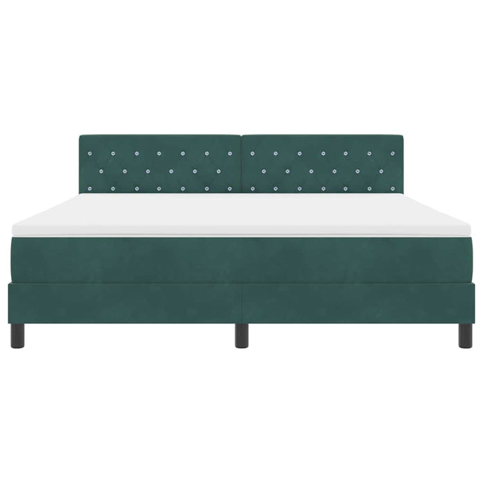 Pat cu arc LED cu saltea Verde închis 180 x 200 cm Catifea - WALTI WALTI