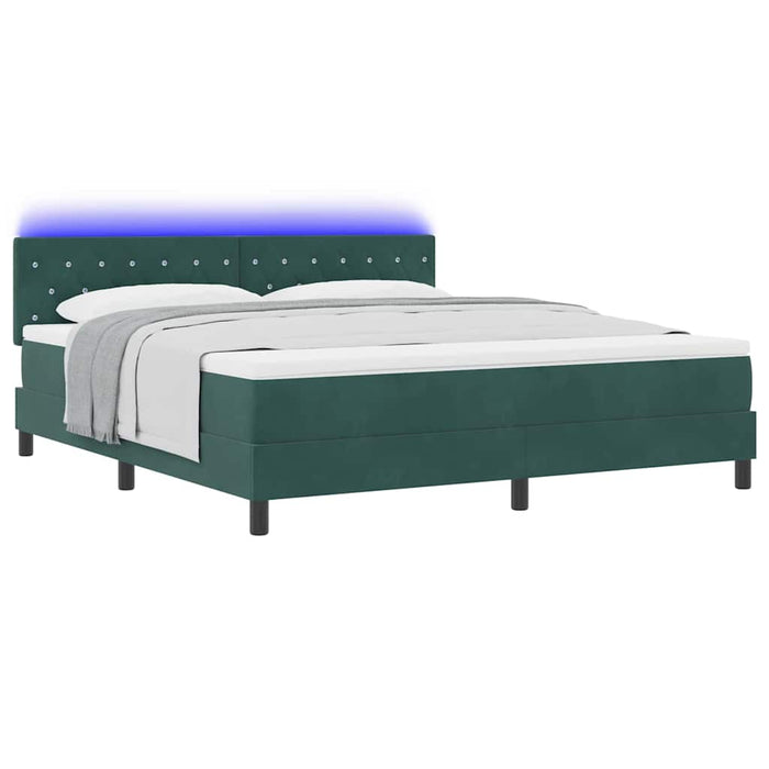 Pat cu arc LED cu saltea Verde închis 180 x 200 cm Catifea - WALTI WALTI