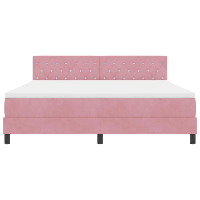 Pat cu arc LED cu saltea cu led Roz 180 x 200 cm Catifea - WALTI WALTI