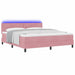 Pat cu arc LED cu saltea cu led Roz 180 x 200 cm Catifea - WALTI WALTI