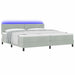 Pat cu arcuri cu headboard Gri deschis 200 x 200 cm Catifea - WALTI WALTI