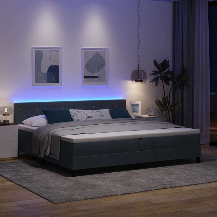 Pat cu arc LED cu saltea cu led Gri închis 200 x 200 cm Catifea - WALTI WALTI
