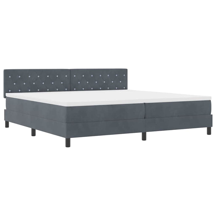 Pat cu arc LED cu saltea cu led Gri închis 200 x 200 cm Catifea - WALTI WALTI