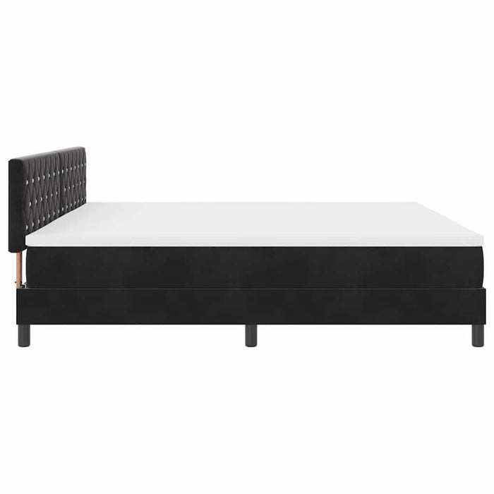 Pat cu arc LED cu headboard Negru 200 x 200 cm Catifea - WALTI WALTI