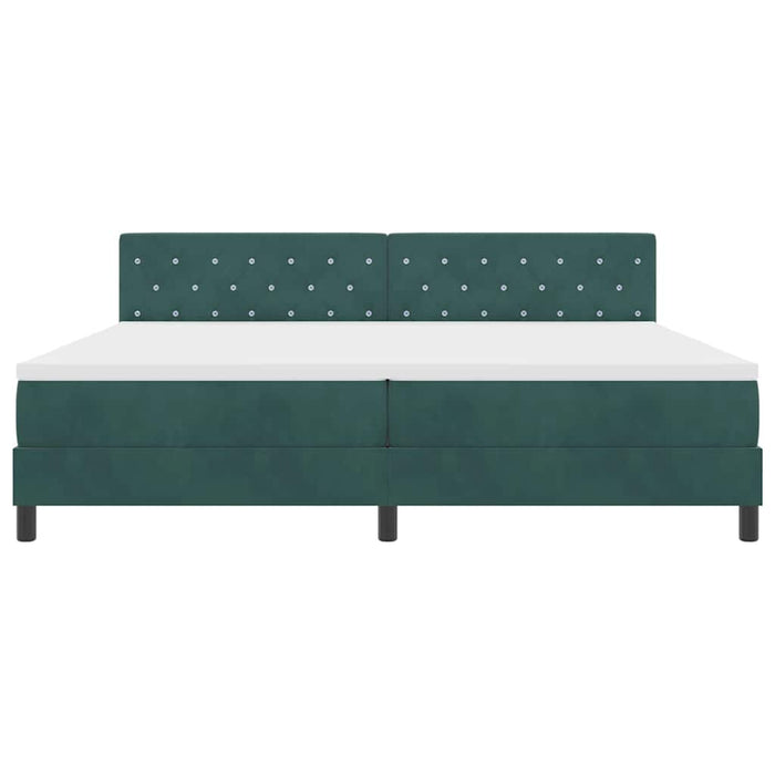 Pat cu arcuri cu saltea Verde închis 200 x 200 cm Catifea - WALTI WALTI