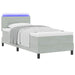 Pat cu arc LED cu benzi LED Gri deschis 80 x 200 cm Catifea - WALTI WALTI
