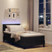 Pat cu arcuri cu headboard Negru 80 x 200 cm Catifea - WALTI WALTI
