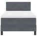 Pat cu arcuri cu headboard Gri închis 100 x 200 cm Catifea - WALTI WALTI