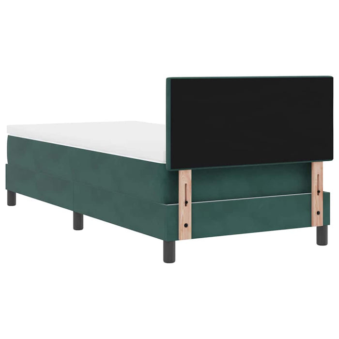 Pat cu arc LED cu headboard Verde închis 100 x 200 cm Catifea WALTI