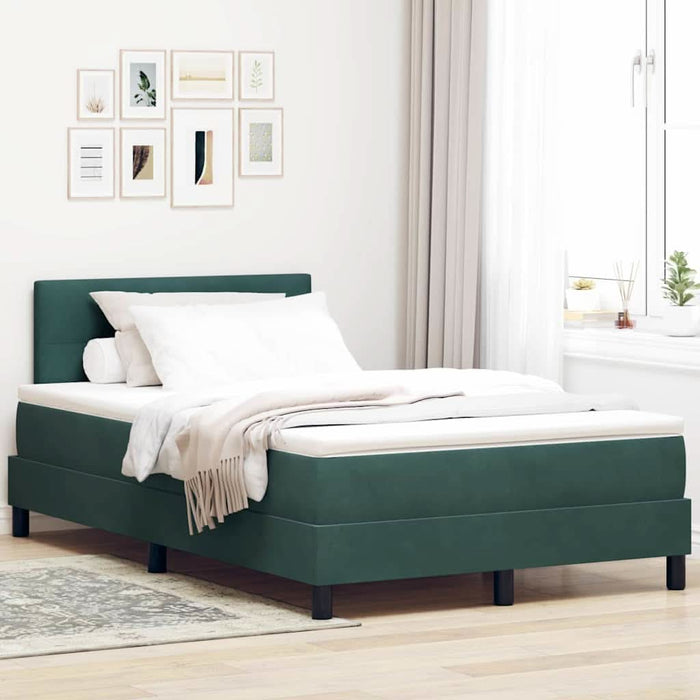 Pat cu arc LED cu headboard Verde închis 120 x 190 cm Catifea WALTI
