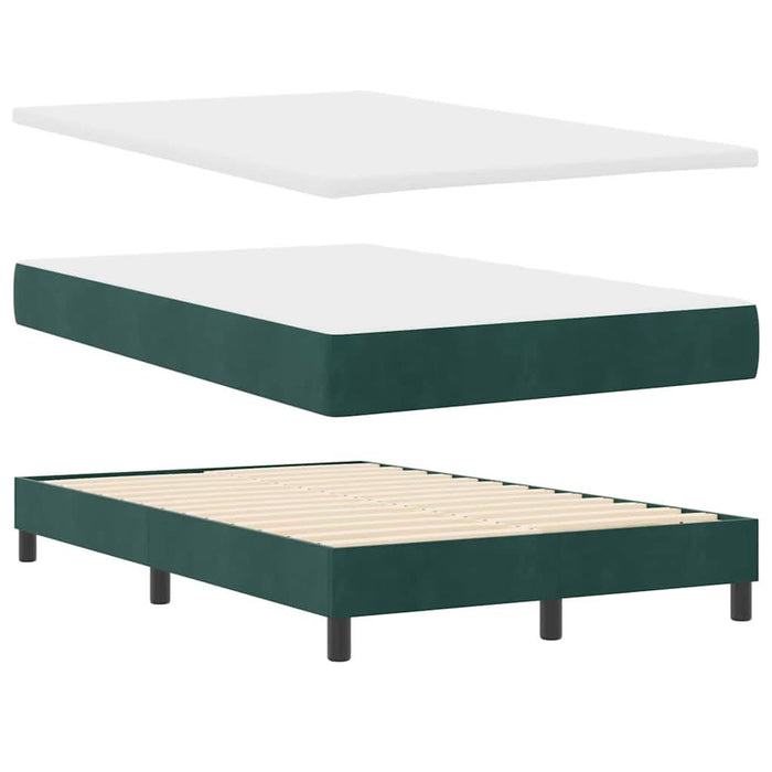 Pat cu arc LED cu headboard Verde închis 120 x 190 cm Catifea WALTI