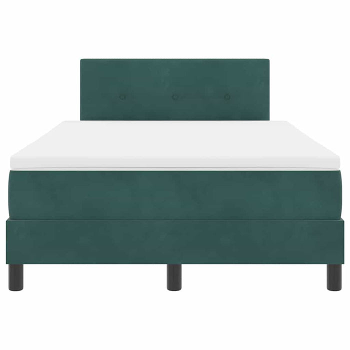 Pat cu arc LED cu headboard Verde închis 120 x 190 cm Catifea WALTI
