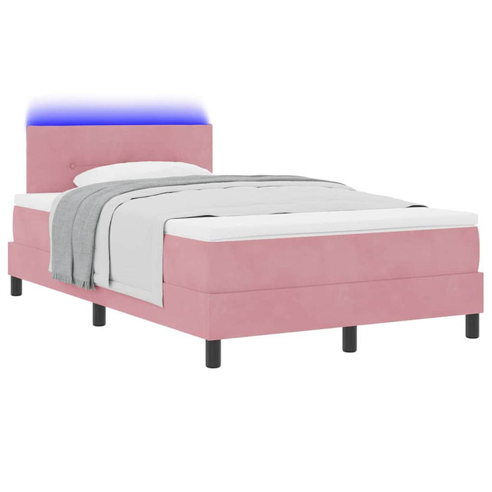 Pat cu arc LED cu benzi LED Roz 120 x 190 cm Catifea WALTI