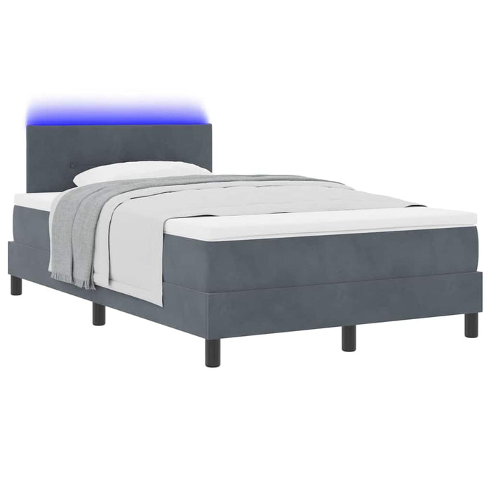 Pat cu arc LED cu saltea cu led Gri închis 120 x 200 cm Catifea - WALTI WALTI