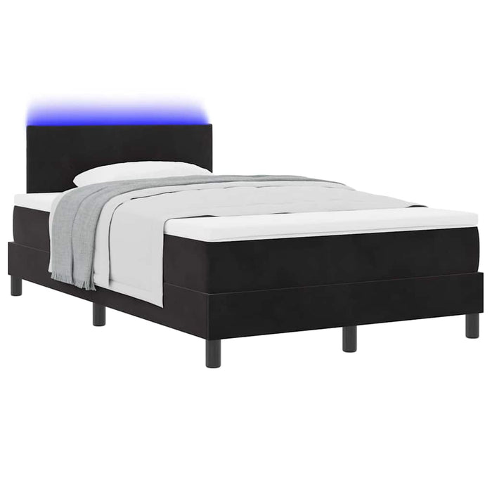 Pat cu arc LED cu saltea cu led Negru 120 x 200 cm Catifea - WALTI WALTI