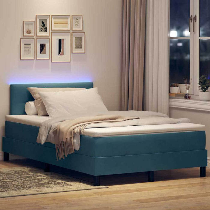 Pat cu arc LED Albastru închis 120 x 200 cm Catifea WALTI