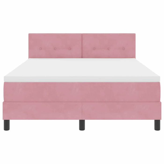 Pat cu arcuri cu headboard Roz 140 x 200 cm Catifea - WALTI WALTI