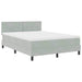 Pat cu arcuri cu headboard Gri deschis 160 x 200 cm Catifea - WALTI WALTI