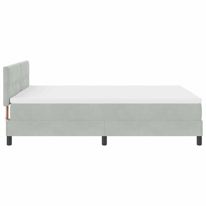 Pat cu arcuri cu headboard Gri deschis 160 x 200 cm Catifea - WALTI WALTI