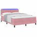 Pat cu arc LED cu saltea cu led Roz 160 x 200 cm Catifea - WALTI WALTI
