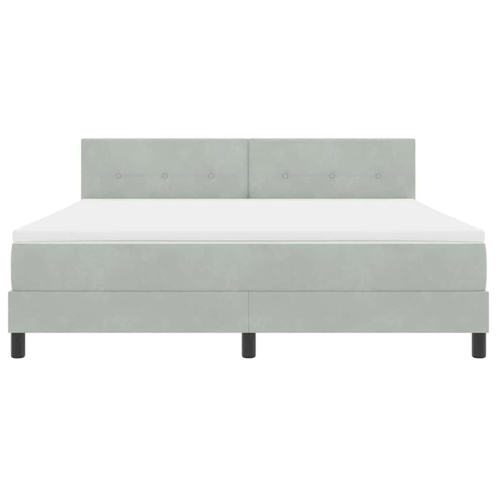 Pat cu arc LED cu saltea Gri deschis 180 x 200 cm Catifea - WALTI WALTI