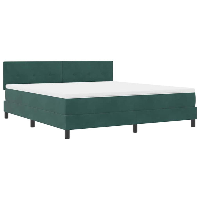 Pat cu arc LED cu saltea Verde închis 180 x 200 cm Catifea - WALTI WALTI