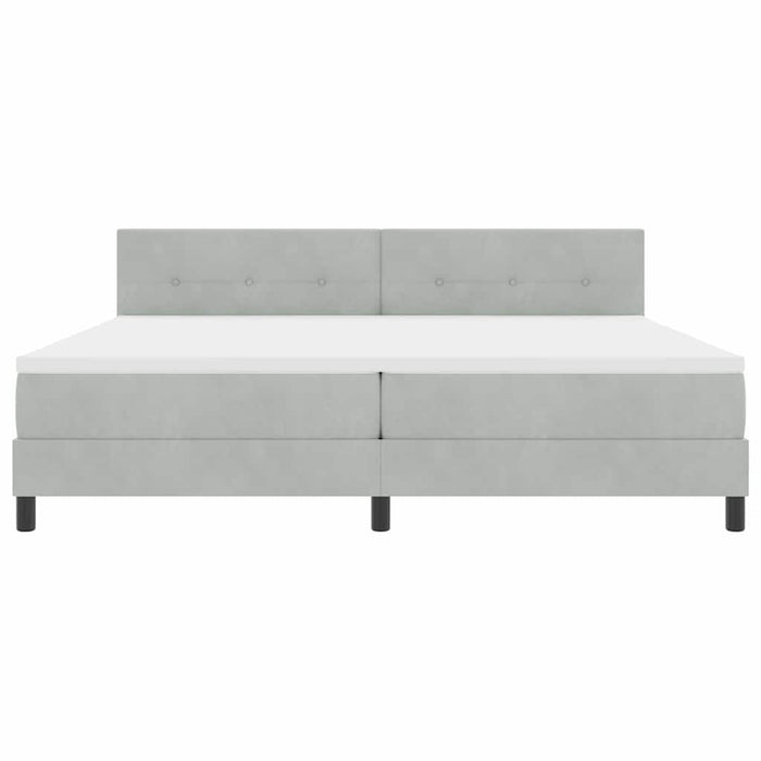 Pat cu arc LED cu saltea Gri deschis 200 x 200 cm Catifea - WALTI WALTI