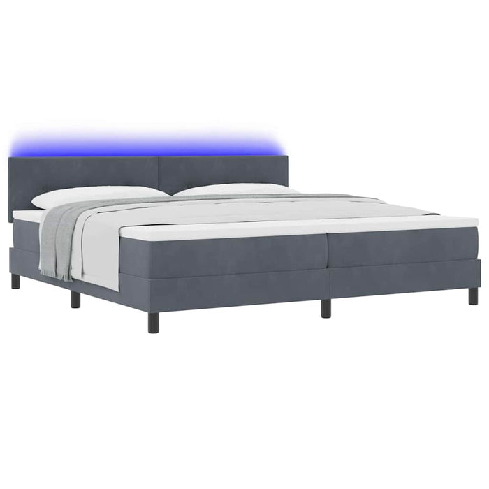 Pat cu arc LED cu saltea cu led Gri închis 200 x 200 cm Catifea - WALTI WALTI