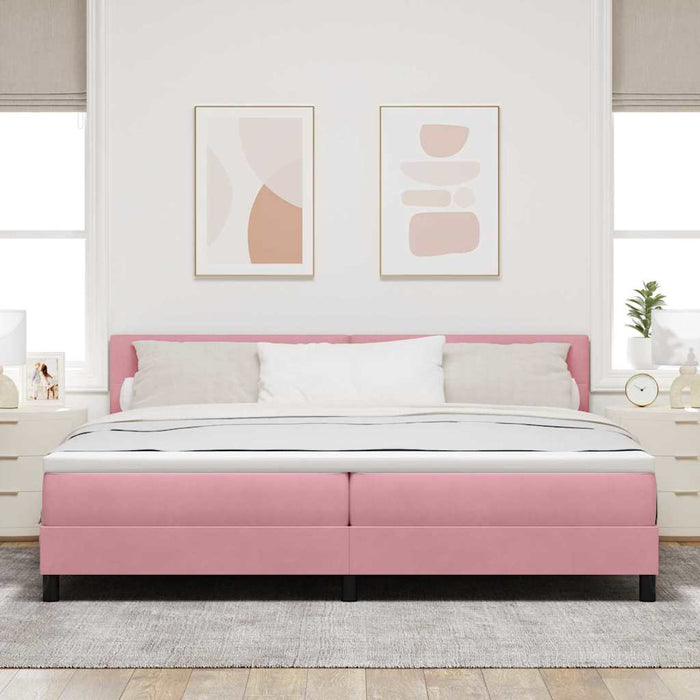 Pat cu arc LED cu saltea cu led Roz 200 x 200 cm Catifea - WALTI WALTI