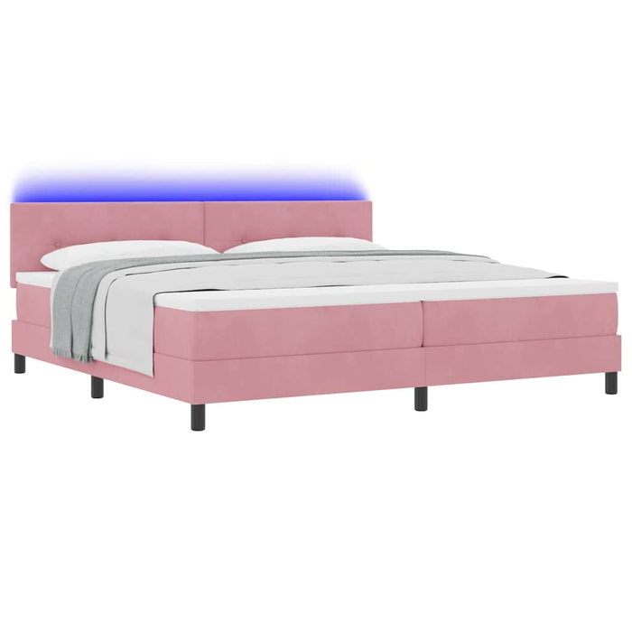 Pat cu arc LED cu saltea cu led Roz 200 x 200 cm Catifea - WALTI WALTI