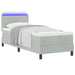 Pat cu arc LED cu saltea cu led Gri deschis 80 x 200 cm Catifea - WALTI WALTI