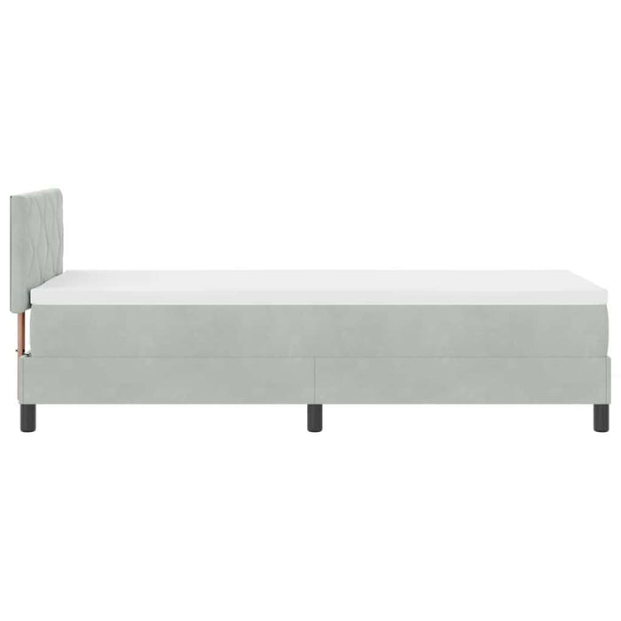 Pat cu arc LED cu saltea cu led Gri deschis 80 x 200 cm Catifea - WALTI WALTI