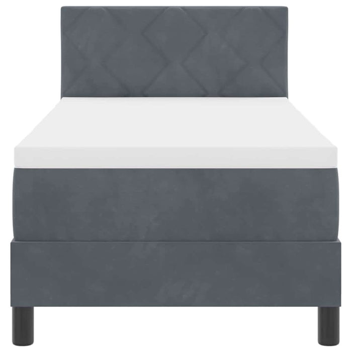 Pat cu arcuri cu headboard Gri închis 80 x 200 cm Catifea - WALTI WALTI