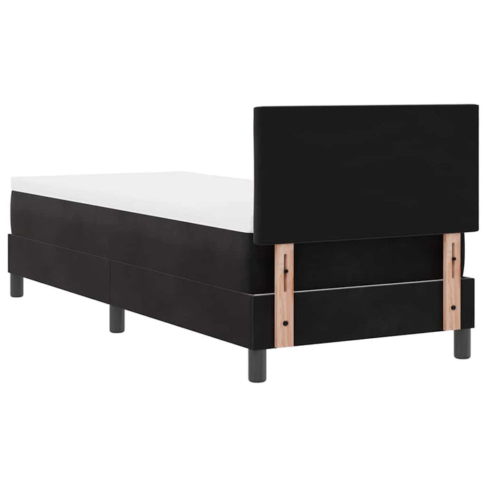 Pat cu arcuri cu headboard Negru 80 x 200 cm Catifea - WALTI WALTI