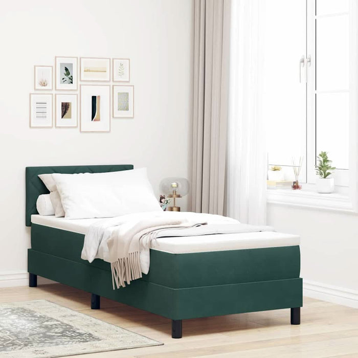 Pat cu arc LED cu headboard Verde închis 80 x 200 cm Catifea WALTI