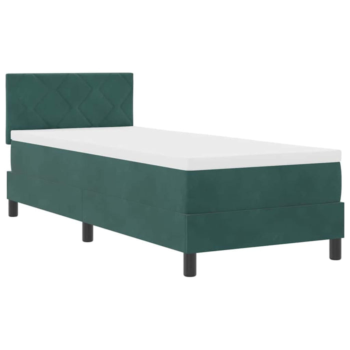 Pat cu arc LED cu headboard Verde închis 80 x 200 cm Catifea WALTI