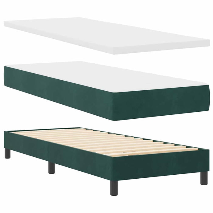 Pat cu arc LED cu headboard Verde închis 80 x 200 cm Catifea WALTI