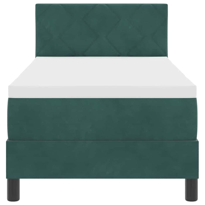 Pat cu arc LED cu headboard Verde închis 80 x 200 cm Catifea WALTI