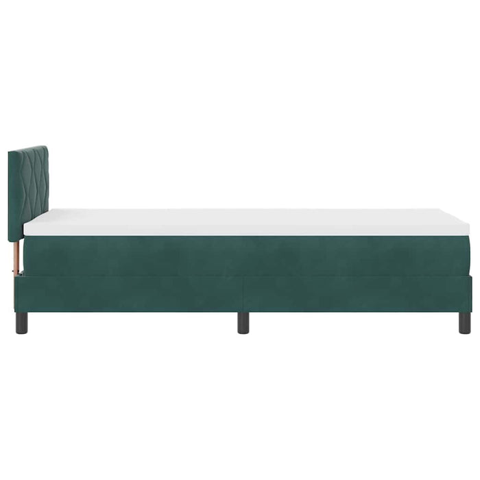 Pat cu arc LED cu headboard Verde închis 80 x 200 cm Catifea WALTI