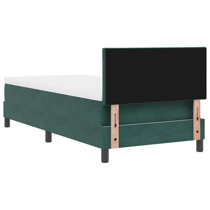 Pat cu arc LED cu headboard Verde închis 100 x 200 cm Catifea WALTI