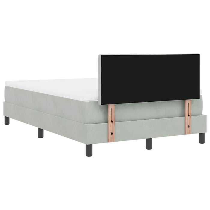 Pat cu arc LED cu saltea Gri deschis 120 x 200 cm Catifea - WALTI WALTI