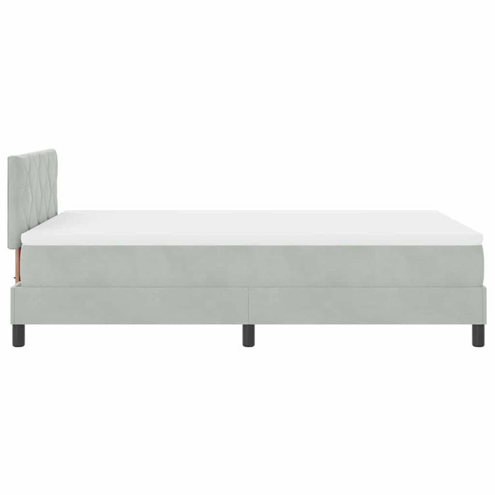 Pat cu arc LED cu saltea Gri deschis 120 x 200 cm Catifea - WALTI WALTI