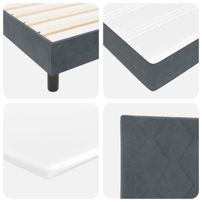 Pat cu arc LED cu headboard Gri închis 120 x 200 cm Catifea WALTI