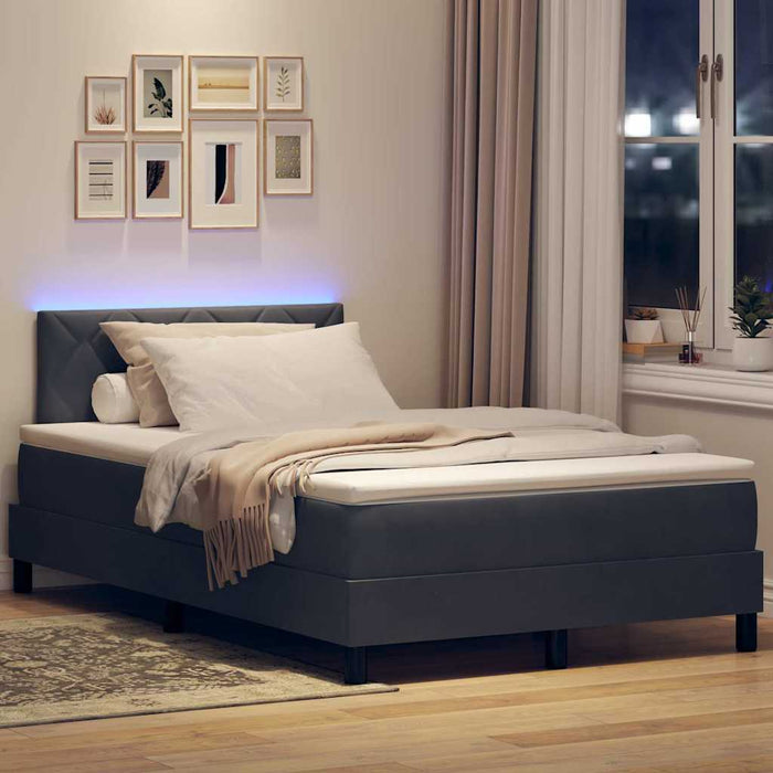 Pat cu arc LED cu headboard Gri închis 120 x 200 cm Catifea WALTI