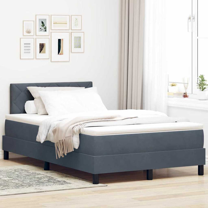 Pat cu arc LED cu headboard Gri închis 120 x 200 cm Catifea WALTI
