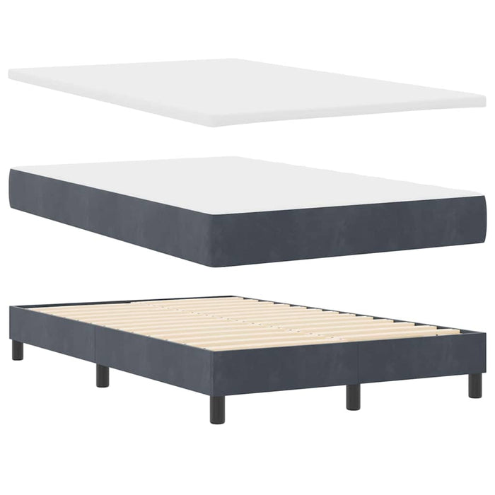 Pat cu arc LED cu headboard Gri închis 120 x 200 cm Catifea WALTI