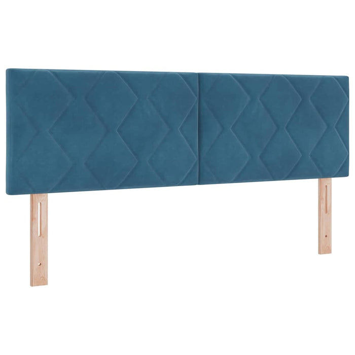 Pat cu arc LED Albastru închis 140 x 200 cm Catifea WALTI