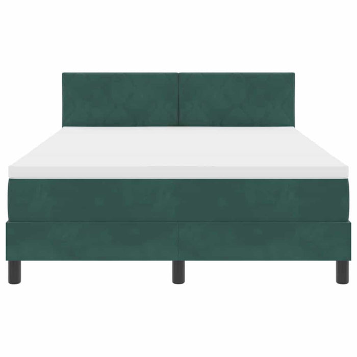 Pat cu arc LED cu headboard Verde închis 160 x 200 cm Catifea WALTI
