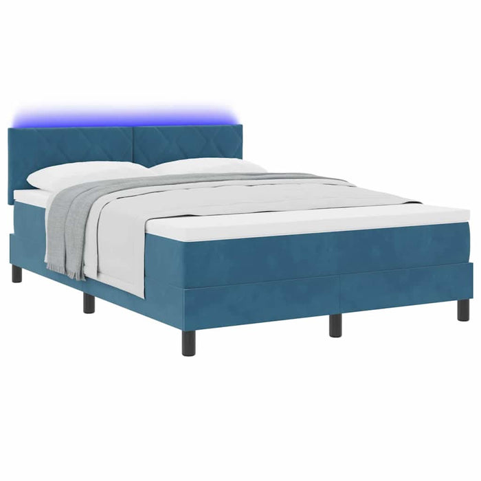 Pat cu arc LED Albastru închis 160 x 200 cm Catifea WALTI
