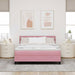 Pat cu arcuri cu headboard Roz 160 x 200 cm Catifea - WALTI WALTI
